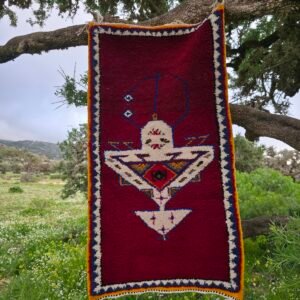 Tissint Amazigh Handwoven rug, organic dye.